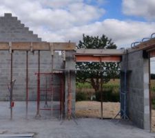 Poutre de soutènement en béton et une vue sympathique sur le cerisier depuis la baie.