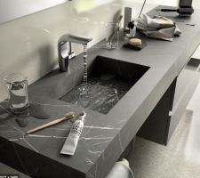 Choix plan vasque SDB + un tiroir décalé plus bas
COMPAKT de chez Salgar