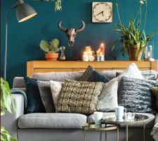 Inspiration chambre parentale: bleu (vert?) canard