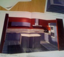 Cuisine en peinture rouge