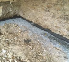 Mise en place d'un drainage périphérique des murs intérieurs