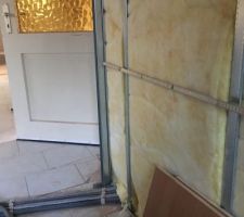 Pose du placo salle de bain parentale