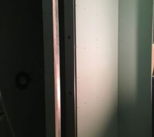 Pose du placo cloison douche de la  salle de bain parentale
