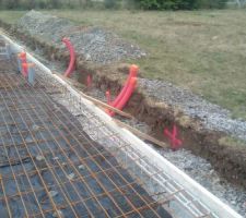 Ferraillage de la dalle avant coulage en début de semaine