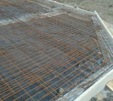 Ferraillage de la dalle avant coulage en début de semaine