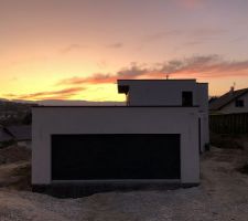 Vue avec le soleil couchant