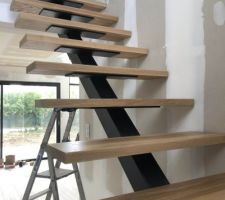 Escalier en bois et métal