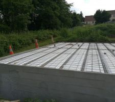 Fondations - vide sanitaire - pr&eacute;paration coulage de la dalle - armature