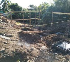 Pose des premiers poteaux