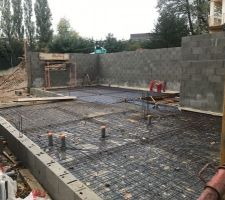 Tout est prêt pour couler le béton.