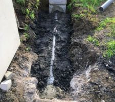 Puisard d'attente raccordé à la buse d'évac posé