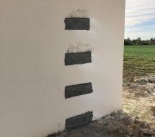 Coté façade nord agrafes  fissure verticale