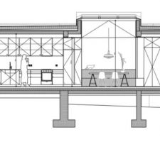 Plan coupe extension - cuisine/salle à manger/entrée