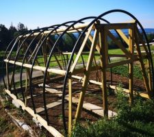 Serre tunnel 2m50x4m en rondins. Primordial pour le haut doubs.....