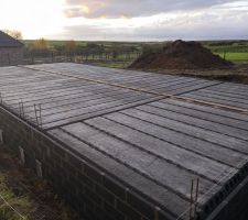 Pose du planch&eacute; alv&eacute;ol&eacute; pr&eacute; contraint