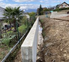 Mur de soutènement du jardin terminé