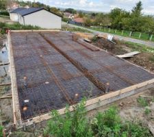 Préparation finale pour le coulage de la dalle