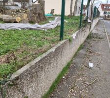 Muret de cloture en beton armé