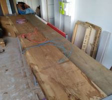 Création plan de travail bureau en chêne