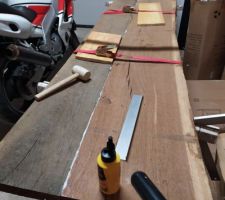 Création plan de travail bureau en chêne