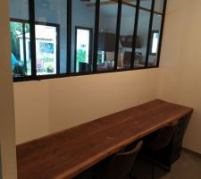 Création plan de travail bureau en chêne