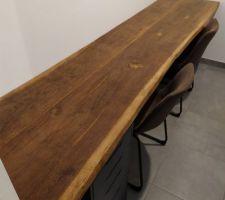 Création plan de travail bureau en chêne