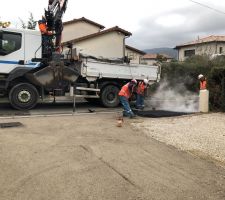 Pose de l'enrobée