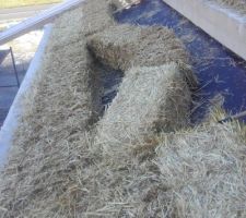 Paille au sud : dernière botte de la rangée, calée en force