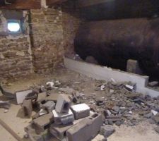 Destruction mur citerne - chaufferie