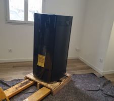 Poêle a bois mona de chez turbofonte avec netatmo pour gérer la température.