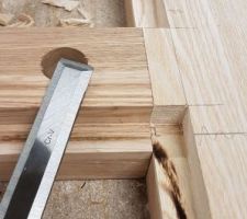 R&eacute;alisation d'une feuillure pour accueillir le cadre en contreplaqu&eacute;