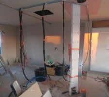 Placo plafond et murs exterieur en cours
