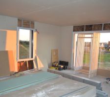 Placo plafond et murs exterieur en cours