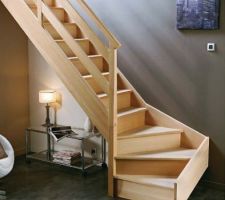 L"escalier choisi. J'ai du prendre un socle en plus car j'ai 2m82 de hauteur