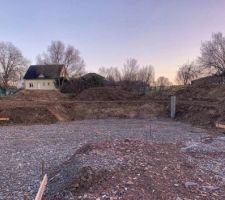 Terrassement après la pose du drain