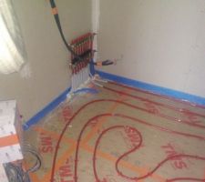 Plancher chauffant en cours
