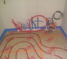 Plancher chauffant en cours