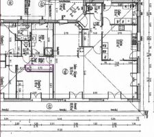 Emplacement du placard à aménager en violet