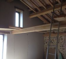 Salon / salle à manger.
mur d'en face sera isolé par l'extérieur