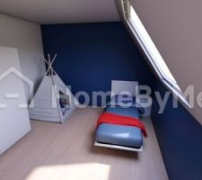 Vu projet pour la chambre de mon fils. Moins difficile du coup pour la déco précise on verra le moment venu si il ne veut plus son actuelle qui date de sa naissance. Il aura 4 ans... Il dit qu'il veut une déco voiture...