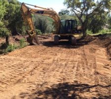 Préparation du terrain afin donner accès aux engins de chantier