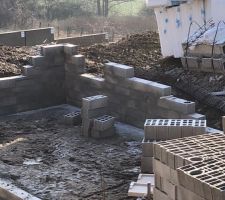 Montage du sous-sol avec début de l'embrasure d'une fenêtre