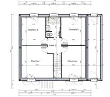 4 chambres et salle de bain avec wc