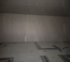 Suite doublage et isolation des murs et début de pose des rails de placo pour délimiter les pièces