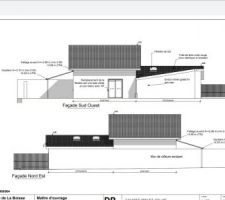 Plan façade sud ouest / nord est