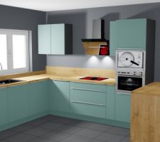 Cuisine vert aqua