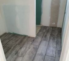 Carrelage salle d'eau du RDC en cours