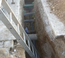 Début des travaux Véolia pour viabiliser le terrain avec raccordement eau + TAE