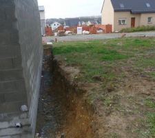 Tranch&eacute;e sans eau : terrain sain