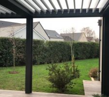 Après 6 années nous nous sommes décidés à installer une pergola bioclimatique.Les températures excessives estivales ne nous permettaient plus de profiter au maximum de notre terrasse .Premiere chose importante la pergola ne diminue pas la lumière intérieure .L?aspect est superbe et n?aimes donc très satisfait de notre artisan .Nous allons désormais attendre l?été pour en savoir plus